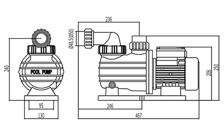 Pompe de piscine ultra légère, Série DXD-310TM