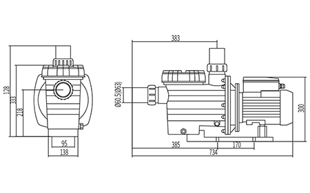 Pompe de piscine légère, Série DXD-320ZM